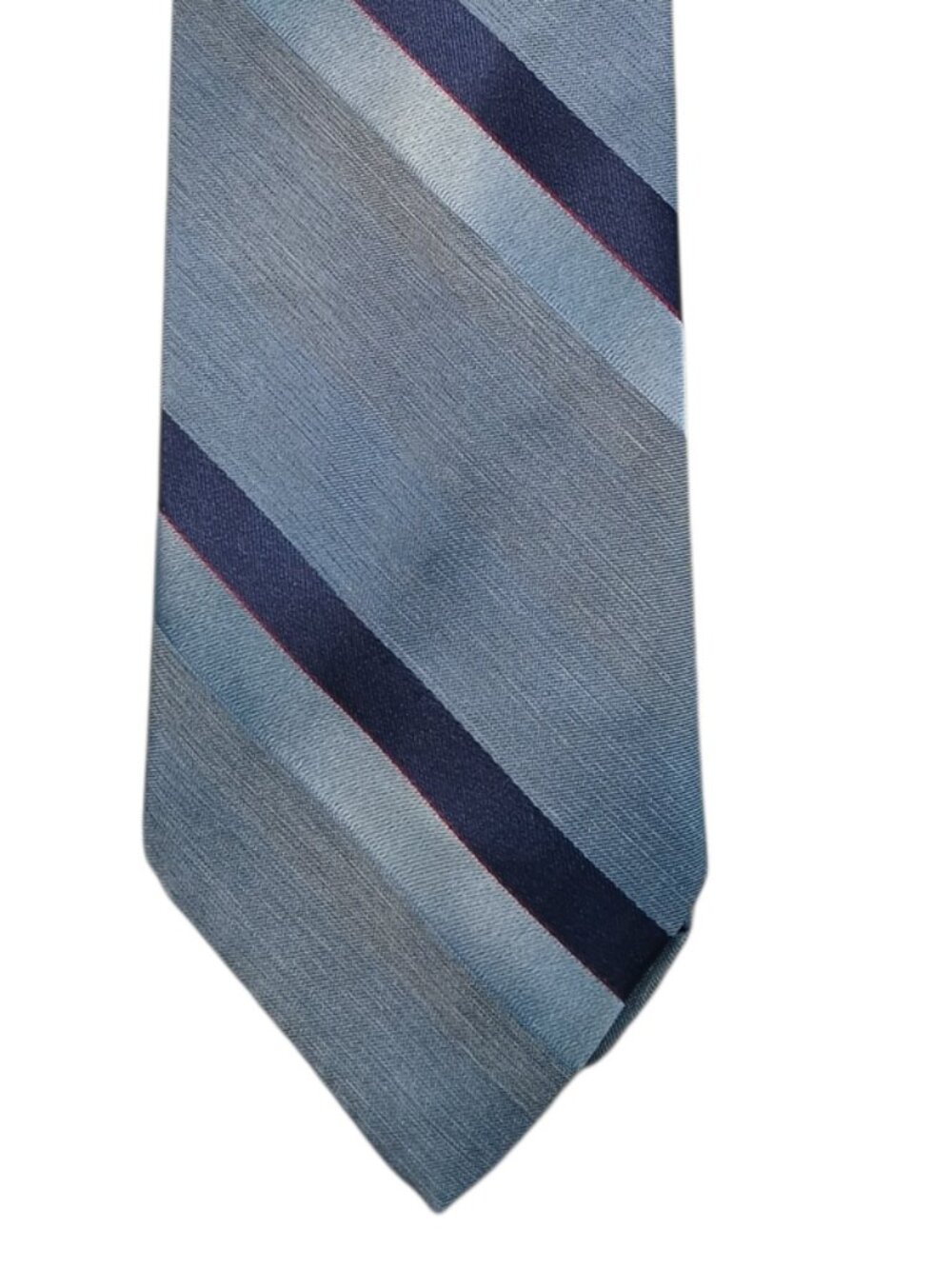 Vintage American Edition Collection Blue Navy Striped Necktie Made USA 95/5 Poly